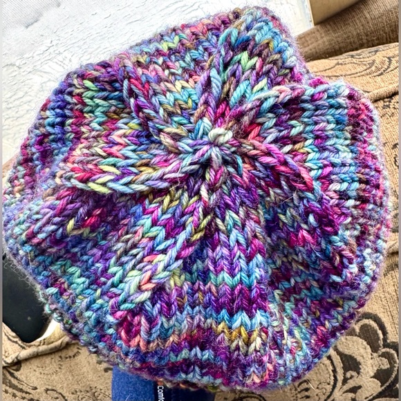 Malabrigo Wool Beanie Handmade | Multicolor Knit Hat | Merino Winter Hat | OOAK - Picture 6 of 16